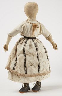 Rag Doll with Striped and Printed Apron