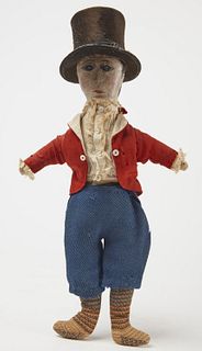 Fine Male Cloth Doll with Fur Top Hat