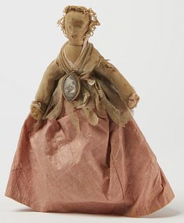 Early Fabric Doll with Mourning Pin