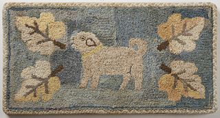 Hooked Rug with Dog