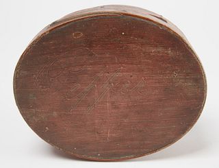 Salmon Painted Oval Box - PEPPER