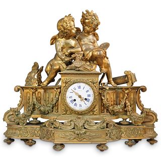 19th Cent. Japy Freres Bronze Mantle Clock