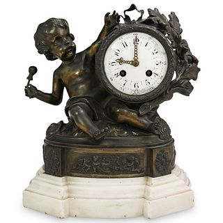 French Bronze Mantel Clock