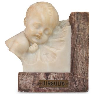 G.Brogi (1853-1919) "Virgulto" Alabaster & Marble Sculpture