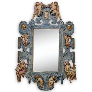 "Enrique Orejudo Alonso" Carved Alabaster Bologna Mirror