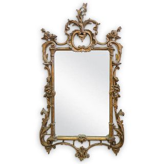 Antique Rococo Style Wooden Mirror