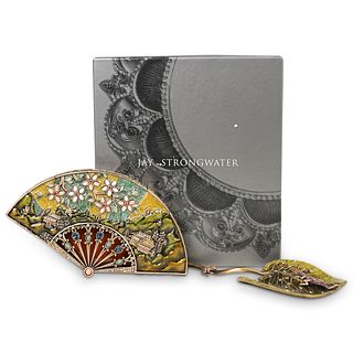 (2 Pc) Jay Strongwater Fan & Water Lily Set