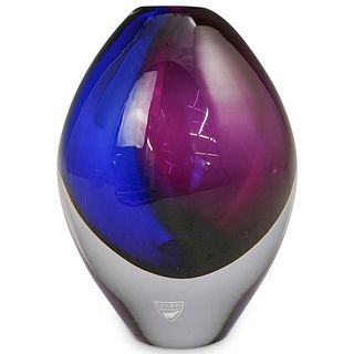 Orrefors "Rosebud" Crystal Purple Vase