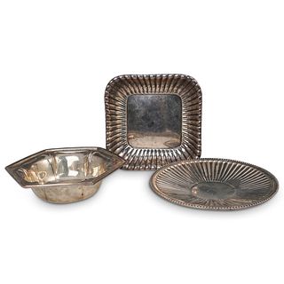 (3Pc) Sterling Silver Trays & Bowl