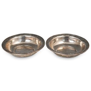 Pair Of Sterling Silver Serving bowls