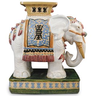 Chinoiserie Elephant Ceramic Garden Stool