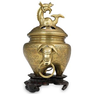 Antique Chinese Figural Brass Censer