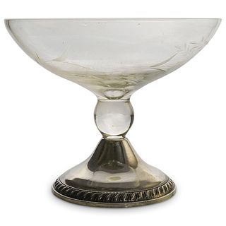 Sterling Silver and Glass Footed Centerpiece Bowl