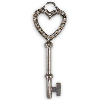 TIffany & Co. Sterling Silver Heart Key Pendant