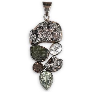 "ARYA" Designer Silver Meteorite Pendant