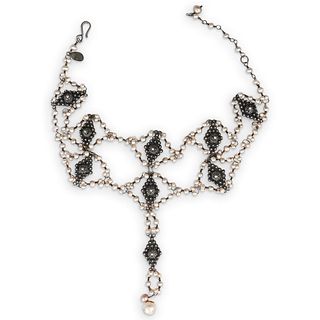 "Yvone Christa" Sterling Pearl Necklace