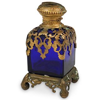 Bronze & Cobalt Glass Perfume Bottle