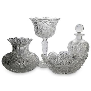 (4Pc) American Brilliant Crystal Collection
