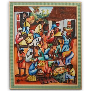 Signed "Paul" Haitian Oil Painting