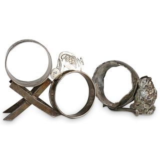 (3Pc) Silver Figural Napkin Ring Grouping