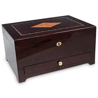 Cherry Wood Lacquer Inlay Jewelry Box