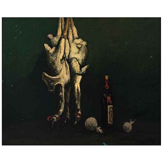 ANTONIO RODRÍGUEZ LUNA, Guajolotes, 1955, Signed, Oil on canvas, 33.4 x 41.3" (85 x 105 cm)