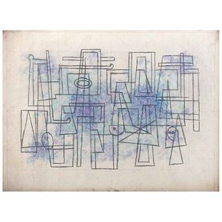 CARLOS MÉRIDA, Boceto, Signed, Graphite pencil and watercolor on tracing paper, 24 x 32.2" (61 x 82 cm), Document