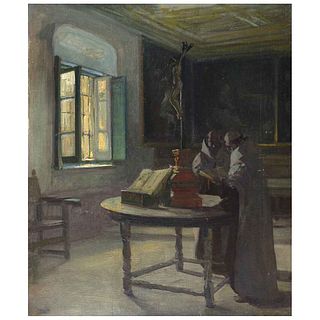 JOSÉ BARDASANO, Sacristía, Signed, Oil on canvas, 23.6 x 19.6" (60 x 50 cm), RECOVERY PRICE