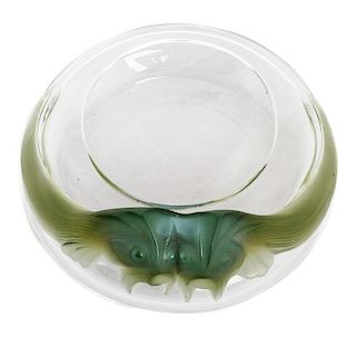 Lalique Frosted & Molded Glass "Double Fish" Bowl