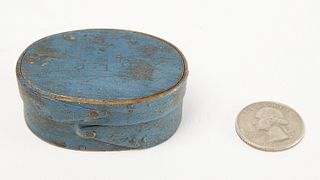 Miniature Oval Box - blue paint