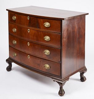Ball and Claw Foot Bow Front Chest of Drawers