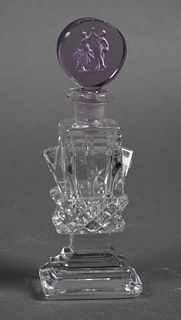 Vintage CZECH Perfume Bottle with Intaglio Stopper