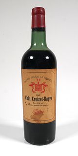 1949 Chat Croizet Bages Red Wine Bottle 