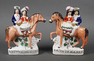 Antique Pair of Staffordshire Flat Backs