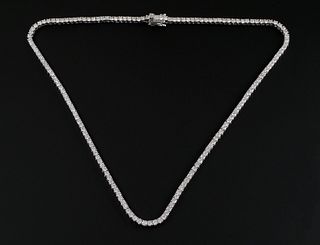 18K White Gold 12 ct Diamond Tennis Necklace