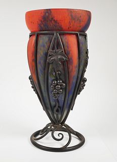 LE VERRE FRANCAIS Art Glass Vase