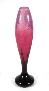 LE VERRE FRANCAIS French Art Nouveau Glass Vase 