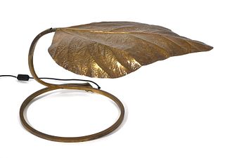 TOMASSO BARBI?Italian Brass Leaf Table Lamp