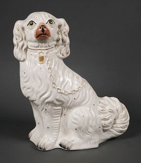 Antique Staffordshire Porcelain Dog 12 1/2"