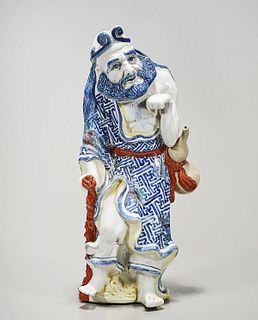 Chinese Blue and White Porcelain Lohan Figure