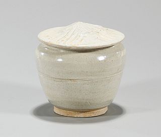 Chinese White Glazed Covered Jar