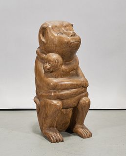 Chinese Carved Wood Monkey