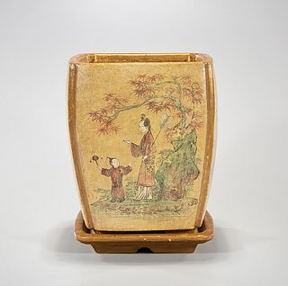 Chinese Painted Ceramic Planter