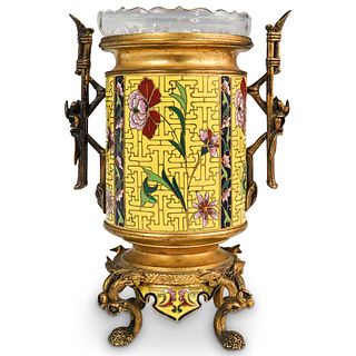 Chinoiserie Enamel and Bronze Vase