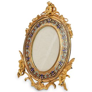 French Gilt Bronze Enameled Picture Frame