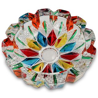 Multi Colored Cut Crystal Bowl / Ashtray