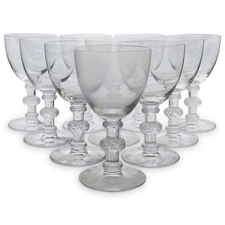(10Pc) Lalique "Saint Hubert" Wine Glasses