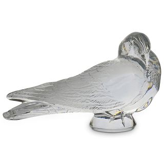 Lalique "Pigeon Bruges" Crystal Sculpture
