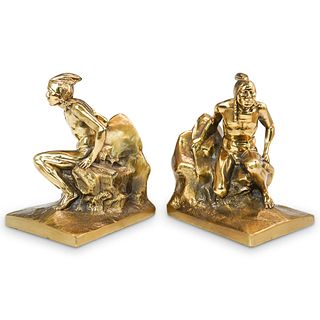 (2 Pc) Pair of "Indian Scout" Bookends