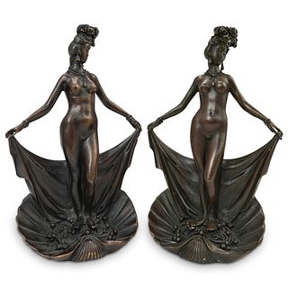 Chinese Bronze Nude Dancer Statues